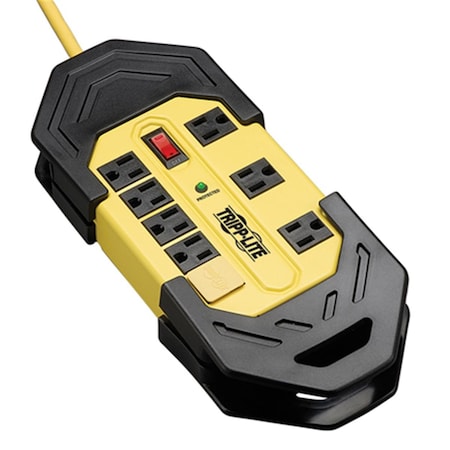 Evolve Outlet Strip, Surge, 5-15R, 5-15P, 25 ft., Black/Yellow EV635792